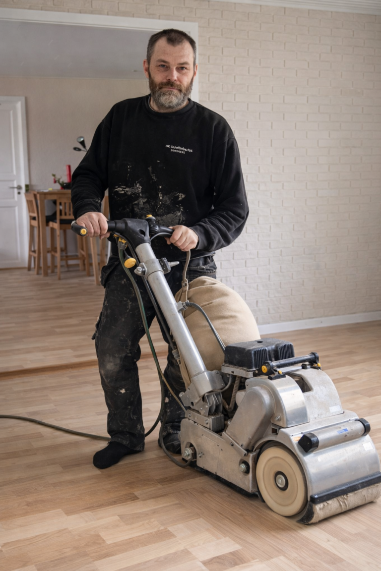 gulvbehandling af trægulve på Sjælland makine